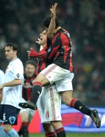 FUSSBALL SERIE A:  Zlatan Ibrahimovic, Pato (v. li., AC Mailand)