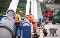 Neckartalbruecke der Bundesstrasse 32 ueber das Neckartal bei Horb