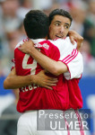 FUSSBALL 1. Bundesliga: Hamburg - Bayern, Jubel n. 0:2