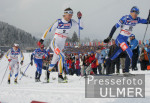 Nordische Ski WM - Laeufer am Anstieg