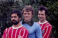 Fussball Training Bayern: Mueller, Maier, Beckenbauer