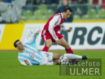 Fussball 1. Bundesliga 198. Muenchner Derby 1860-Bayern, Zweikampf