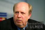Reiner Calmund praesentiert Thomas Hoerster als Trainer-Nachfolger von Klaus Toppmoeller