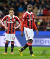 FUSSBALL SERIE A:  Stephan El Shaarawy und Mario Balotelli (v. li., AC Mailand)