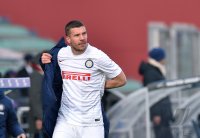 Fussball International Serie A 14/15: Lukas Podolski (Inter Mailand) enttaeuscht