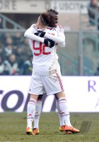 FUSSBALL SERIE A:  Stephan El Shaarawy und Niang M'Baye (v. li., AC Mailand)