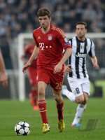 FUSSBALL INTERNATIONAL CHL VIERTELFINALE 12/13: Thomas Mueller (FC Bayern Muenchen)