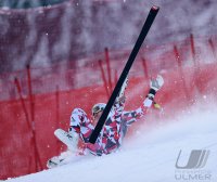 Ski Alpin Kitzbuehel 2016; Abfahrt Training Sturz Florian Scheiber (AUT)