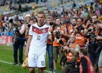 FUSSBALL WM 2014, FINALE: JUBEL Lukas Podolski (Deutschland)