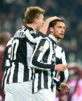 FUSSBALL SERIE A: Bendtner Nicklas und Claudio Marchisio (v. li. Juventus Turin)