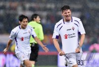 FUSSBALL Coppa Italia Viertelfinale 14/15: JUBEL Mario Gomez (AC Florenz)