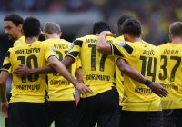 Fussball DFB Pokal 1. Runde 14/15: JUBEL Pierre-Emerick Aubameyang (Borussia Dortmund)