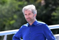 Eroeffnung Radbruecke Tuebingen; Tuebingens Oberbuergermeister Boris Palmer (Die Gruenen)