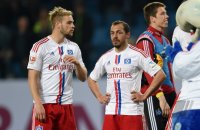 Fussball, 1. Bundesliga  Saison 2014/2015, Relegation: Hamburger SV - Karlsruher SC