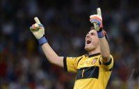 Fussball International EURO 2012 Finale: Torwart Iker Casillas (Spanien) jubel