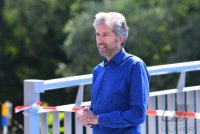 Eroeffnung Radbruecke Tuebingen; Tuebingens Oberbuergermeister Boris Palmer (Die Gruenen)