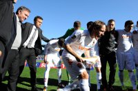 FUSSBALL SERIE A: Trainer Luis Enrique (li.) mit Heinze Gabriel Ivan (AS Rom)