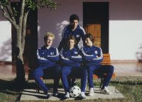 Fussball WM 1978:  Rummenigge, Flohe, Mueller, Mueller