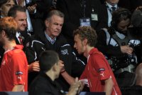 Fussball U21-EURO 2011 FINALE:  Enttaeuschung nach der Niederlage Trainer Ottmar HITZFELD , Fabian Lustenberger (v. li., Schweiz)