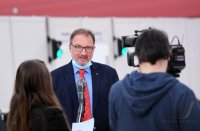 PK im Impfzentrum Paul Horn Arena Tuebingen
