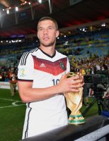 FUSSBALL WM 2014, FINALE: JUBEL Lukas Podolski (Deutschland)
