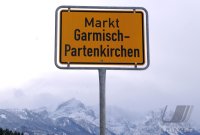 Sportpolitik / Ski  WM 2011 und Olympia Bewerbung Muenchen 2018:  Ortsschild