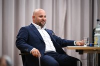 Streitgespraech OB Boris Palmer und AfD Landesvorsitzender Markus Frohnmaier in Tuebingen