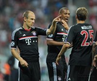 Fussball CHL  Saison 2011/2012: JUBEL Arjen Robben (FC Bayern Muenchen)