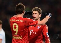 Fussball 1. Bundesliga Saison 12/13:  JUBEL Thomas Mueller (FC Bayern Muenchen)