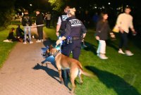 Tuebinger Nachtleben, Menschenansamlung im Bota (Alte Botanischen Garten) in der Nacht auf Sonntag