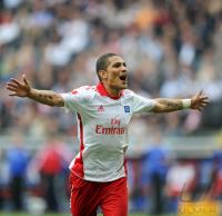 Fussball 1. Bundesliga : JUBEL nach dem Tor zum 1:3 Paolo Guerrero (Hamburger SV)