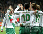 Fussball UCL, Bremen - Anderlecht, Jubel n. 3:1