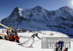 Ski Alpin;  Abfahrt Herren  Wengen Start Max Rauffer (GER) im Hintergrund Eiger, Moench, Jungfrau