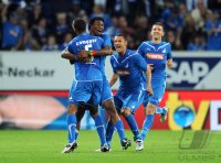 Fussball 1. Bundesliga : Marvin Compper, Isaac Vorsah, Sejad Salihovic (v.li., TSG 1899 Hoffenheim)