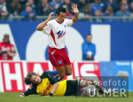 Fussball 1. Bundesliga: Hamburger SV - Dortmund, Zweikampf