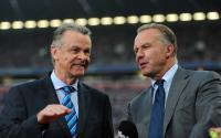 Fussball 1. Bundesliga : Trainer Ottmar Hitzfeld (li, Schweiz) Vorstandsvorsitzender Karl Heinz Rummenigge (re, FC Bayern Muenchen)