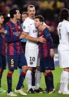 Fussball CHL  Saison 2014/2015: Zlatan Ibrahimovic (Paris Saint-Germain) und Lionel Messi (Barca)