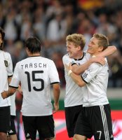 Fussball International  Testspiel: JUBEL nach dem TOR  Christian TRAESCH,  Andre SCHUERRLE, Bastian SCHWEINSTEIGER (v. li., Deutschland)