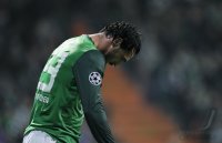 Fussball Champions League  Saison 2010/2011: Hugo Almeida (SV Werder Bremen)  enttaeuscht