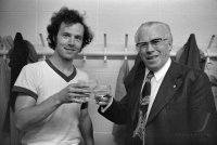 Fussball 1. Bundesliga Saison 1972/1973:  Beckenbauer, Neudecker (FC Bayern)