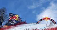 Ski Alpin Kitzbuehel 2015; Abfahrt Training Red Bull Bogen an der Hausbergkante