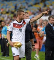 FUSSBALL WM 2014, FINALE: JUBEL Lukas Podolski (Deutschland)