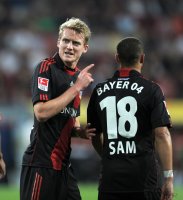 Fussball 1. Bundesliga, Saison 2011/2012: Andre Schuerrle, Sidney Sam (v.li., Bayer 04 Leverkusen)