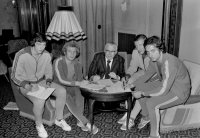 Fussball 1. Bundesliga Saison 1972/1973: Schneider, Hoeness, Neudecker, Roth, Rybarczyk