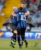 FUSSBALL SERIE A:  Mario Balotelli, Wesley Snjder, Thiago Motta (Inter)