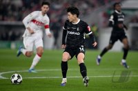 Fussball DFB Pokal  Halbfinale  2025/2026  23.04.2026VfB Stuttgart - SC Freiburg, EINZELBILD, EINZELN, AKTION, EINZELSPIELER, FREISTELLER, GANZE FIGUR, GANZFIGUR, GANZE_FIGURAKTION