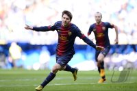 FUSSBALL Primera Division 2012/2013: JUBEL Lionel Messi (Barca)