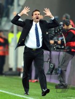 FUSSBALL SERIE A: Jubel Trainer Andrea Stramaccioni (Inter Mailand)