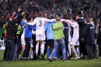 Fussball International  Play Off, SLO JUBEL nach dem Sieg , JUBELTRAUBE