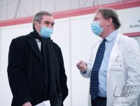 PK im Impfzentrum Paul Horn Arena Tuebingen